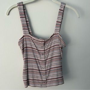 AMERICAN EAGLE Striped Soft and Sexy Cropped Tank Top